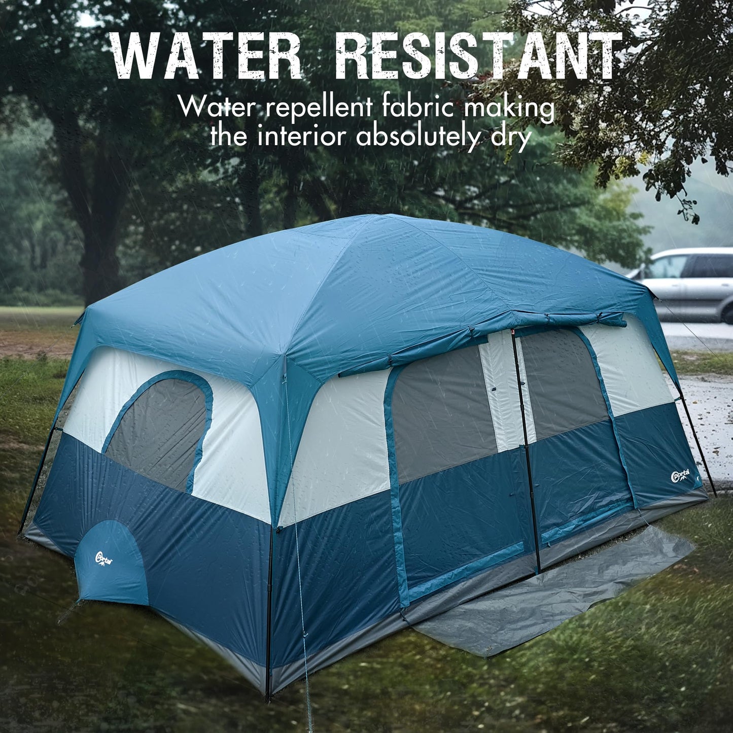 PORTAL 8-Person Family Camping Tent with Porch & Rainfly – 2 Rooms, Easy Setup