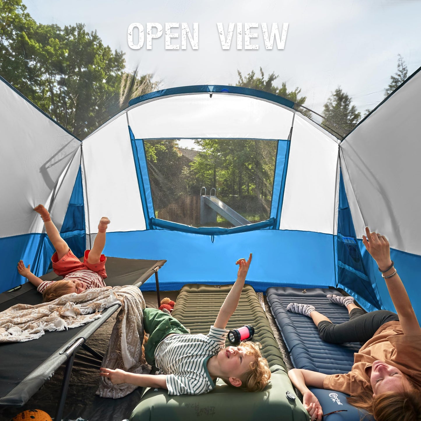 PORTAL 8-Person Family Camping Tent with Screen Porch & Rainfly – Weather Resistant