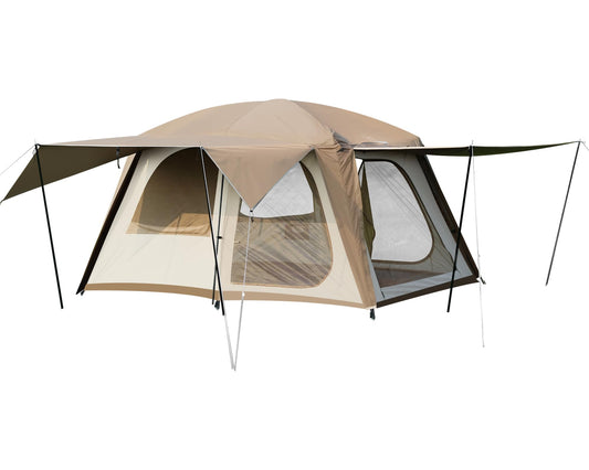 Vidalido 4-6 Person Waterproof 2-Room Camping Tent with 3 Doors – Portable Family Tent