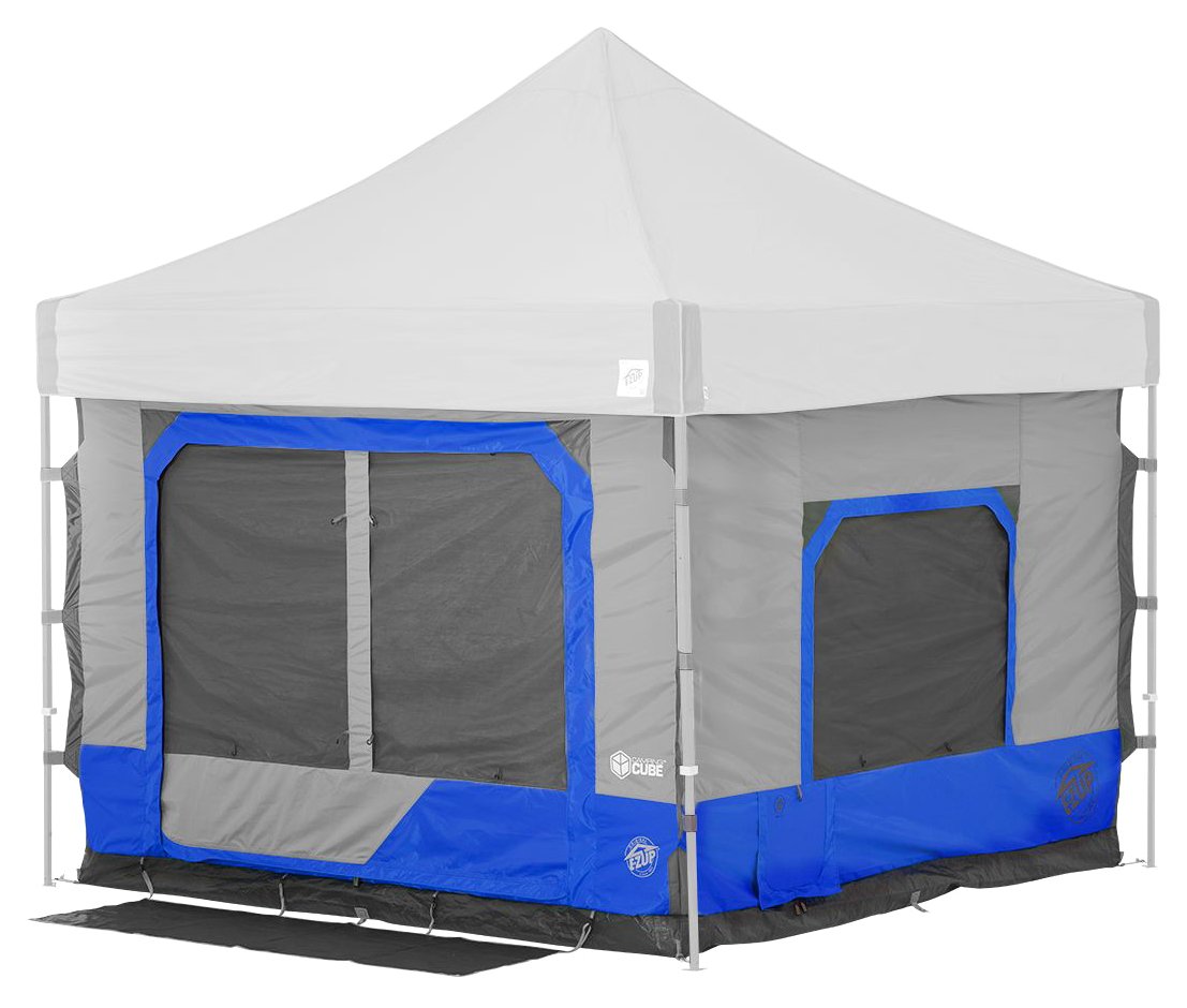 E-Z UP Camping Cube 6.4 – Converts 10' Canopy into Camping Tent, Royal Blue