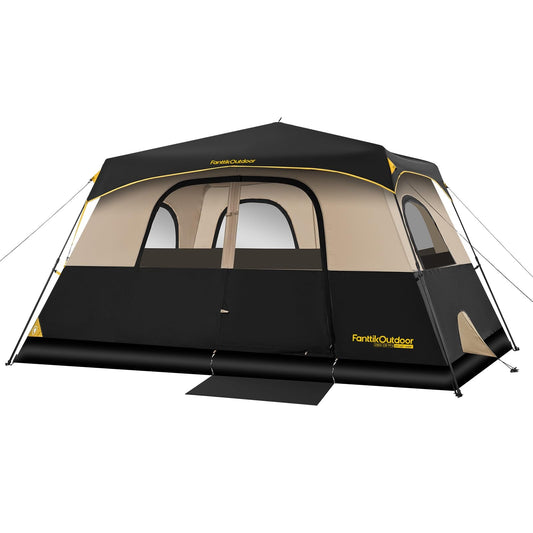 FanttikOutdoor Zeta C8 Pro 8-Person Instant Camping Tent with Rainfly & Carry Bag – Khaki