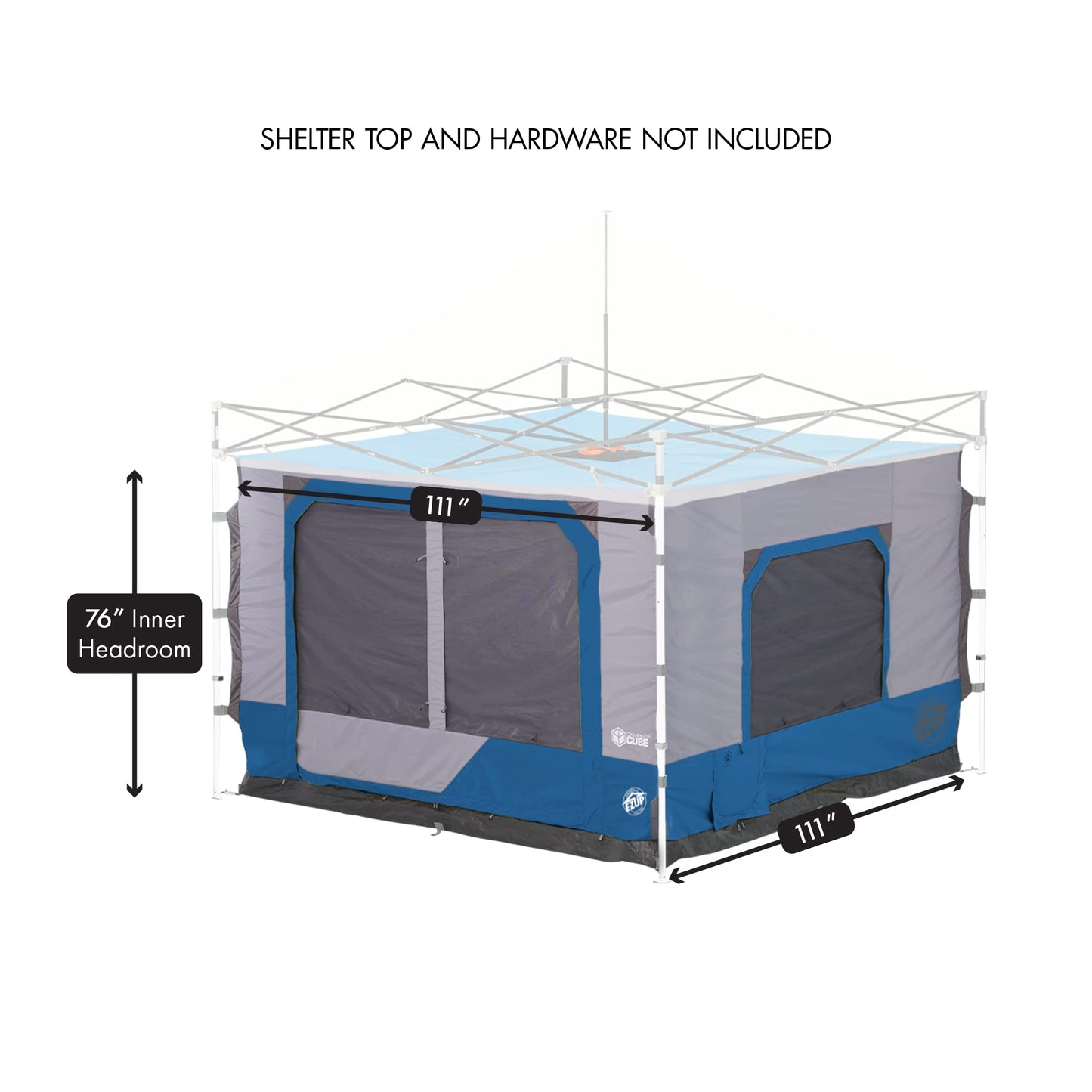 E-Z UP Camping Cube 6.4 – Converts 10' Canopy into Camping Tent, Royal Blue