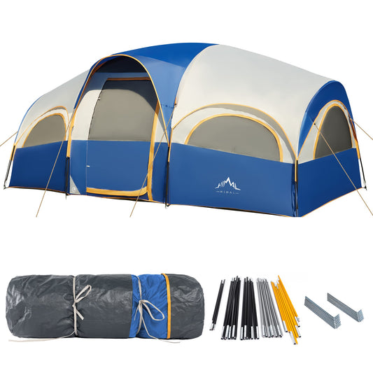 GoHimal 8-Person Waterproof Family Camping Tent with Rainfly & Carry Bag