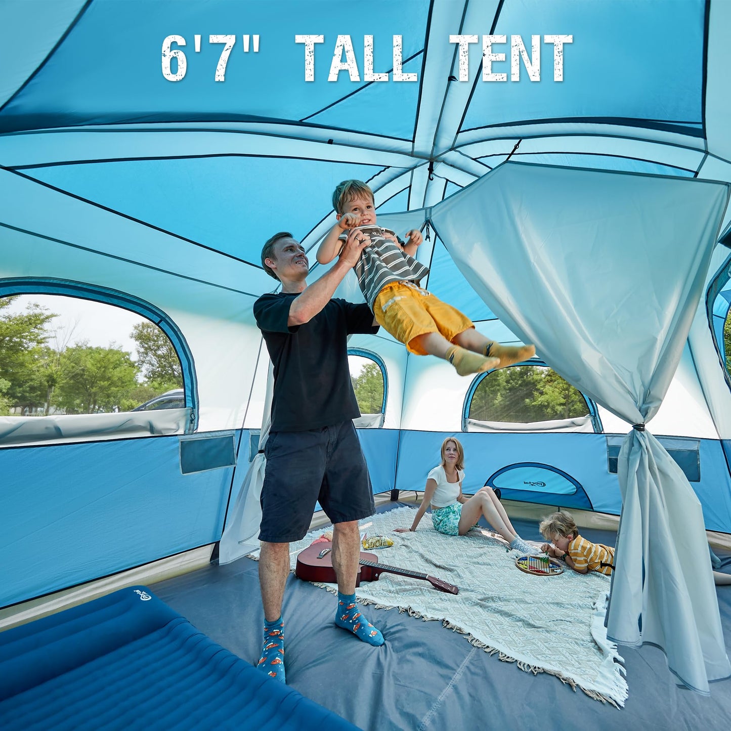 PORTAL 8-Person Family Camping Tent with Porch & Rainfly – 2 Rooms, Easy Setup