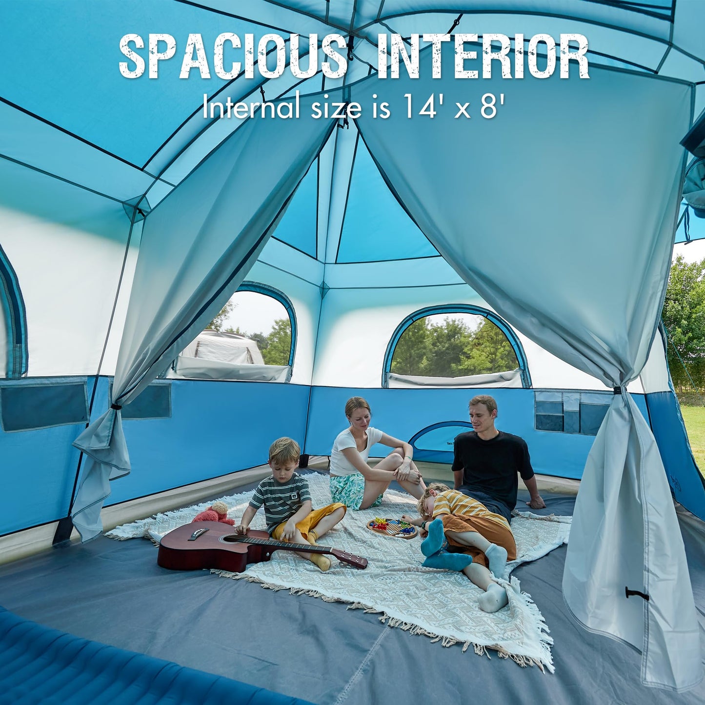 PORTAL 8-Person Family Camping Tent with Porch & Rainfly – 2 Rooms, Easy Setup