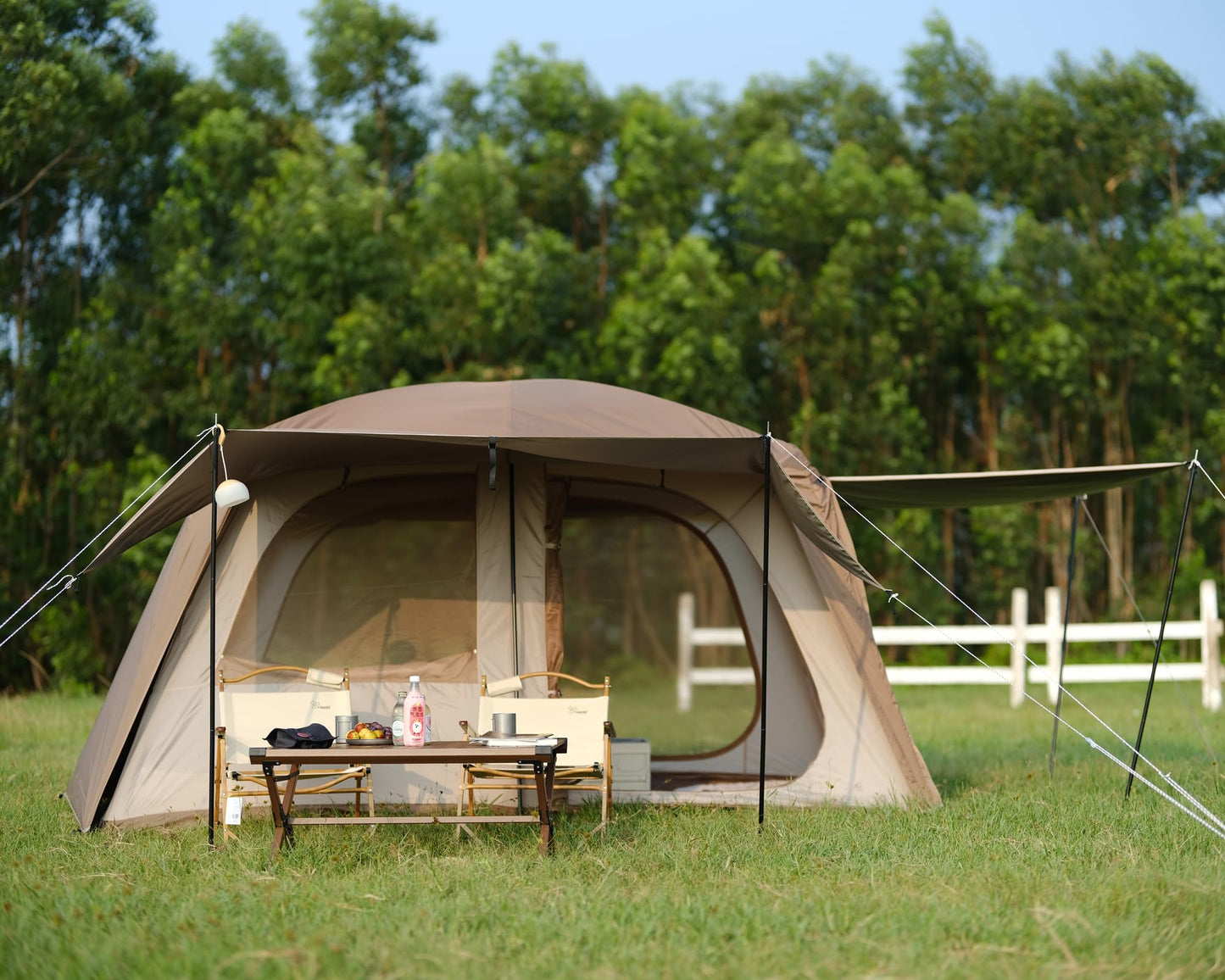 Vidalido 4-6 Person Waterproof 2-Room Camping Tent with 3 Doors – Portable Family Tent