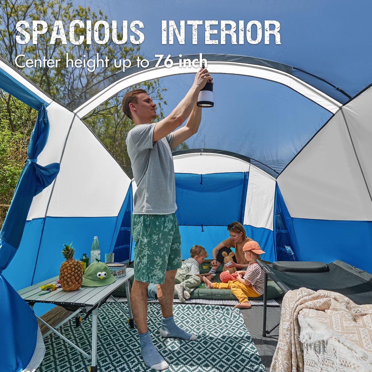 PORTAL 8-Person Family Camping Tent with Screen Porch & Rainfly – Weather Resistant