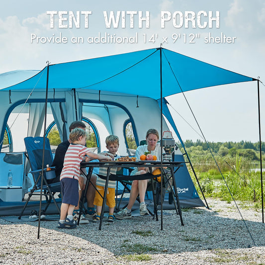 PORTAL 8-Person Family Camping Tent with Porch & Rainfly – 2 Rooms, Easy Setup